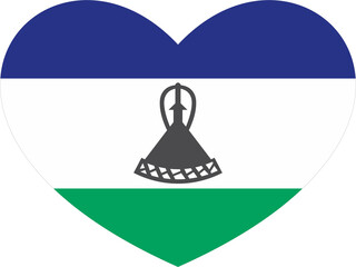 Lesotho flag heart shape 91