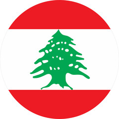 Lebanon flag round shape 95