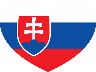 Slovakia flag heart shape 110