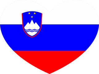 Slovenia flag heart shape 116