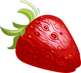Strawberry 3d vector icon isolated on white background. Realistic sweet fruits.
