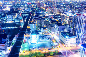 Fototapeta na wymiar JRタワーから見た札幌の夜景
