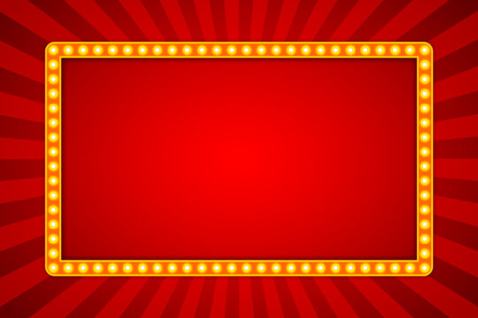 Retro lightbox cinema billboard background