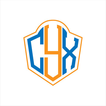 CYX letter logo design. CYX creative initials letter logo concept. CYX  monogram shield letter logo design.
