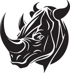 rhino head logo icon vector illustration template