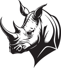 rhino head logo icon vector illustration template © serdjo13