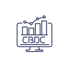 CBDC line icon with a graph