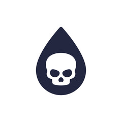 toxin icon with drop and skull