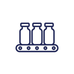 Vaccine production icon, line vector