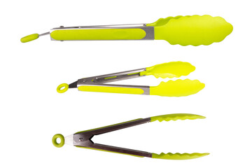 food tongs isolated on white background tool metal