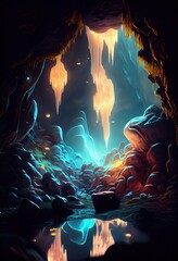 A Stunning Waterfall Trapped in a Cage, An Illustration of Nature, wallpaper, background