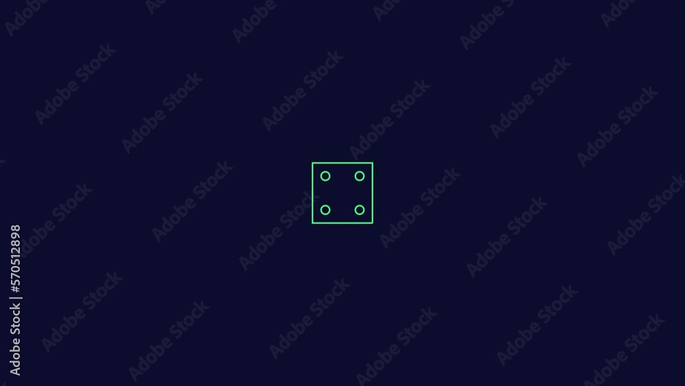 Poster animated hud infographic element square with four dots.