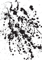 激しく飛び散った多量の墨汁