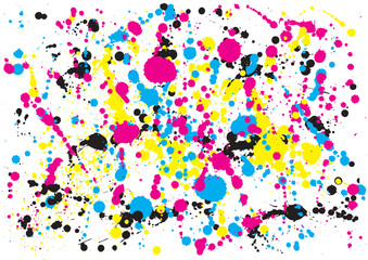 激しく飛び散ったカラフルなインク