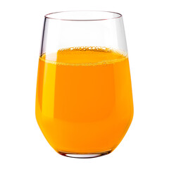 Realistic Transparent Glass of orange Juice isolated on alpha background.