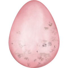 Hand drawn watercolor easter egg illustration. Pink egg clipart, Happy Easter.