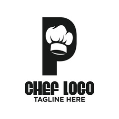 Fototapeta na wymiar Letter P Chef Logo Design Template Inspiration, Vector Illustration.