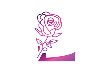 Character L Monogram Colorful Pink and Purple decorative alphabetic letters abc logo design