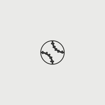 Baseball solid art vector icon isolated on white background.  filled symbol in a simple flat trendy modern style for your website design, logo, and mobile app