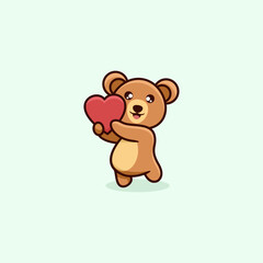 cute bear concept logo design