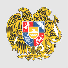 Emblem. National symbol in official colors. Template icon. Abstract vector illustration.