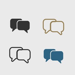 Chat solid art vector icon isolated on white background.  filled symbol in a simple flat trendy modern style for your website design, logo, and mobile app