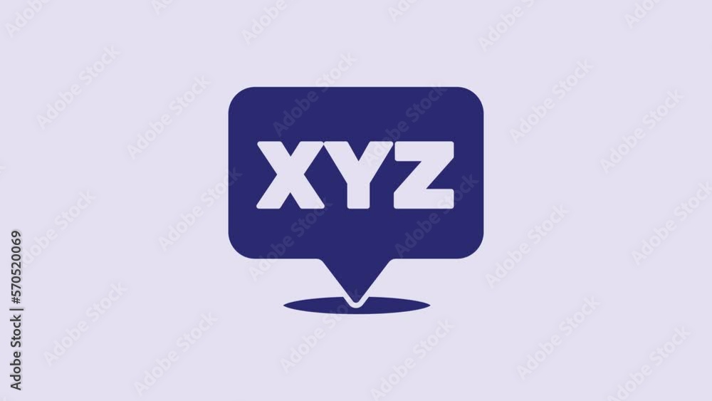 Poster blue xyz coordinate system icon isolated on purple background. xyz axis for graph statistics display