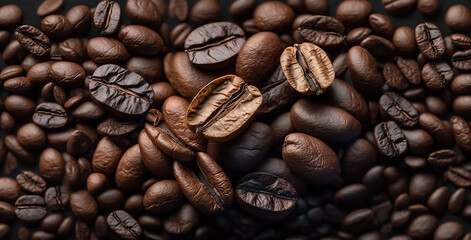 Naklejka premium blend roasted coffe beans
