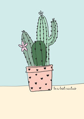 cactus illustration for print