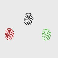 Finger Print solid art vector icon isolated on white background.  filled symbol in a simple flat trendy modern style for your website design, logo, and mobile app