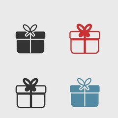 Gift Box solid art vector icon isolated on white background.  filled symbol in a simple flat trendy modern style for your website design, logo, and mobile app