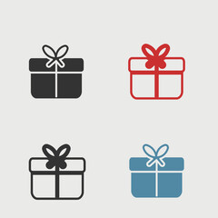 Gift Box solid art vector icon isolated on white background.  filled symbol in a simple flat trendy modern style for your website design, logo, and mobile app