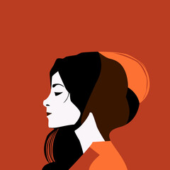 Woman with closed eyes, abstract