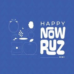 Happy nowruz day with english calligraphy art style. Happy Persian New Year