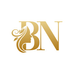 Initial BN face beauty logo design templates