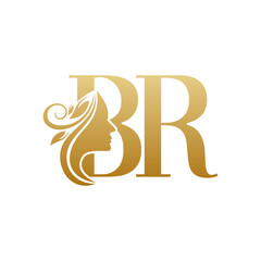 Initial BR face beauty logo design templates