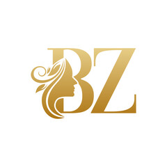 Initial BZ face beauty logo design templates