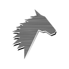 horse head vector logo icon on white background