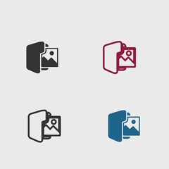 Picture Folder solid art vector icon isolated on white background.  filled symbol in a simple flat trendy modern style for your website design, logo, and mobile app