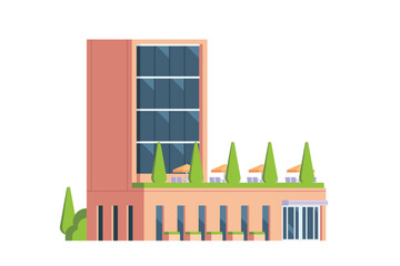 Fototapeta premium Vector office city building flat design illustration element