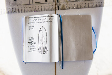 Sketch of new surfboard design