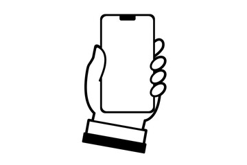 スマートフォンを持った手のイラスト