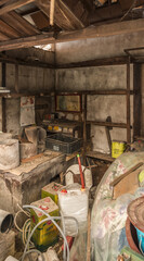 Urbex, messy room of an abandoned traditional South-Korean house