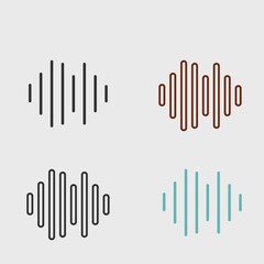 Sound wave solid art vector icon isolated on white background.  filled symbol in a simple flat trendy modern style for your website design, logo, and mobile app