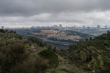 Fototapeta premium Stormy Weather in Jerusalem, Israel