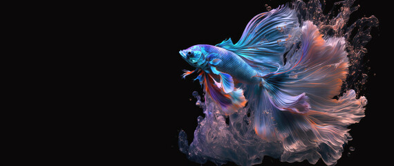 Beauty fantasy fighting fish art , Generative Ai