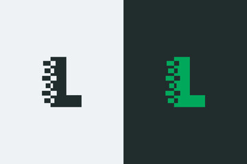 Fototapeta premium L letter iconic transformation shape vector logo design. Creative brand logo illustration. L typography abstract text vector design. L Initial style letter mark logo.