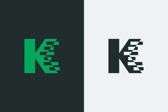 K letter iconic transformation shape vector logo design. Creative brand logo illustration. K typography abstract text vector design. K Initial style letter mark logo.