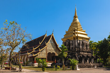 Phra Chedi and Phra Wihan of Wat Chiang Man in Chiang Mai, Thailand