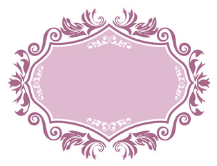 エンブレム風のオリエント柄、アラベスク柄、ダマスク柄の飾り罫ビンテージのフレーム